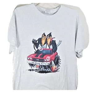 Chevy Chevelle SS Car T-Shirt Size Large Gray Heckle & Jeckel  Retro
